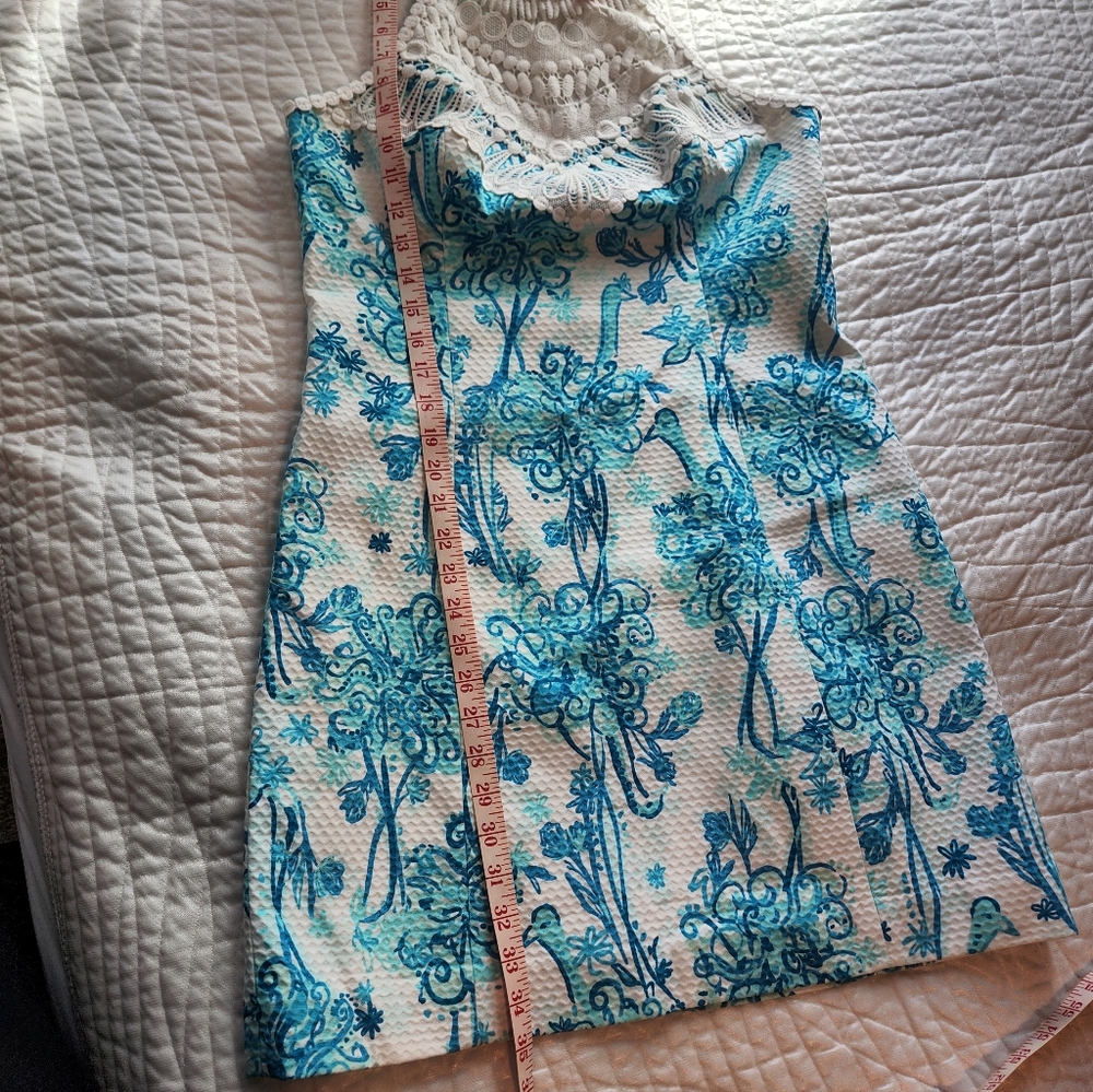 Lilly Pulitzer Blue and White Halter Dress - Picture 7 of 11